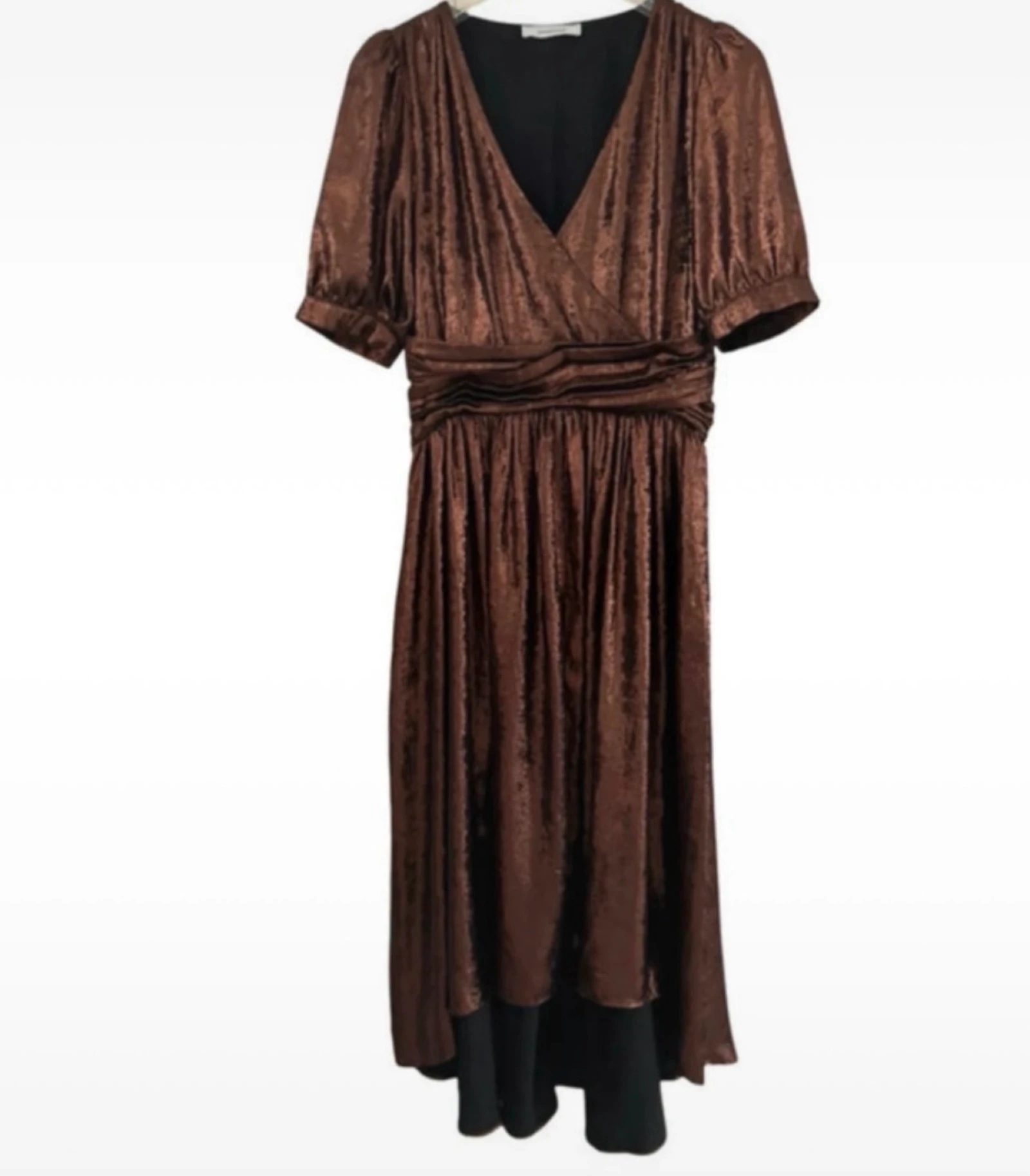 Vestido midi bronce metálico de Promod, talla L 40 – photo 4